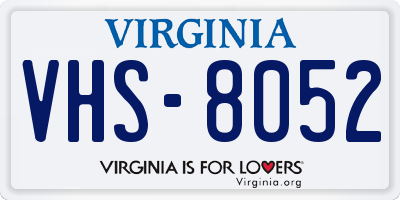 VA license plate VHS8052