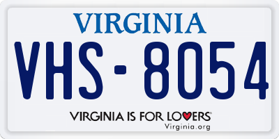 VA license plate VHS8054