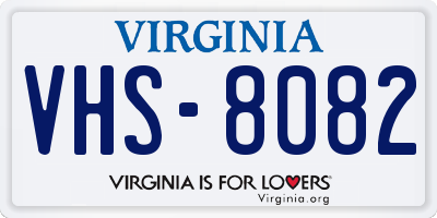 VA license plate VHS8082