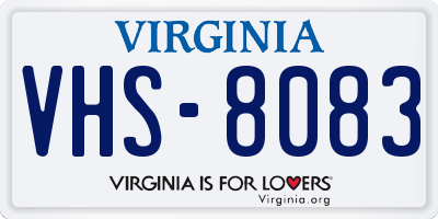 VA license plate VHS8083