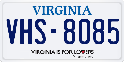 VA license plate VHS8085