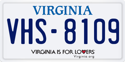 VA license plate VHS8109