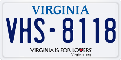 VA license plate VHS8118