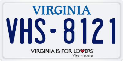 VA license plate VHS8121