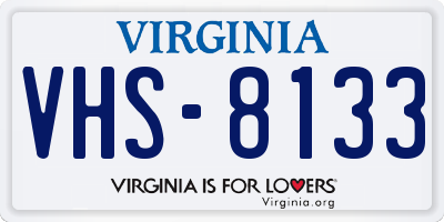 VA license plate VHS8133