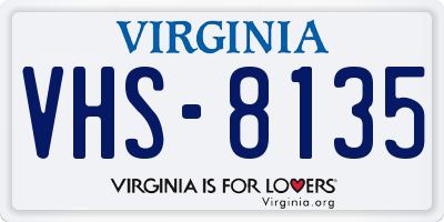 VA license plate VHS8135