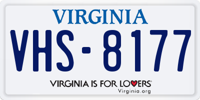 VA license plate VHS8177