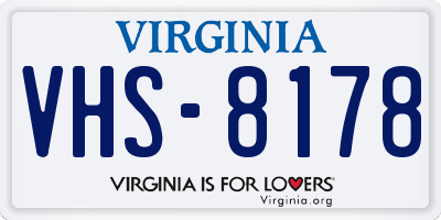 VA license plate VHS8178