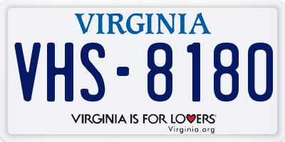 VA license plate VHS8180