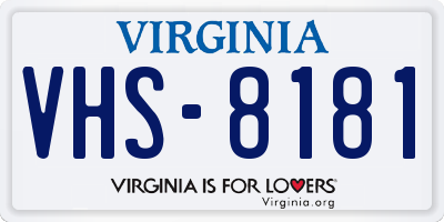 VA license plate VHS8181