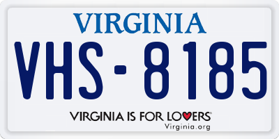 VA license plate VHS8185