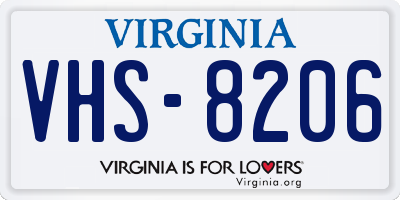 VA license plate VHS8206