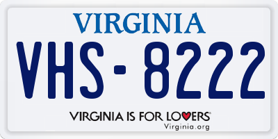 VA license plate VHS8222