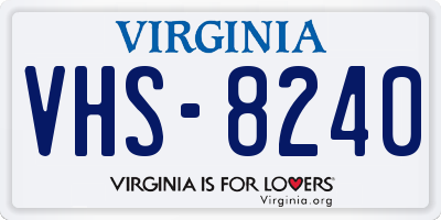 VA license plate VHS8240