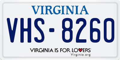 VA license plate VHS8260