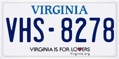 VA license plate VHS8278