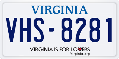 VA license plate VHS8281