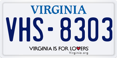 VA license plate VHS8303