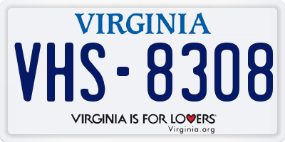 VA license plate VHS8308