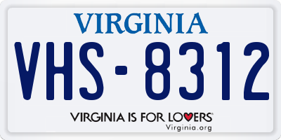 VA license plate VHS8312