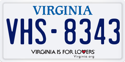 VA license plate VHS8343