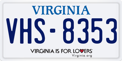 VA license plate VHS8353