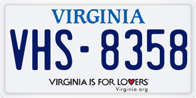 VA license plate VHS8358
