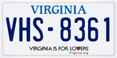 VA license plate VHS8361