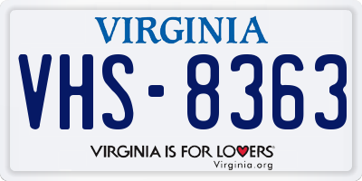 VA license plate VHS8363