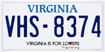 VA license plate VHS8374