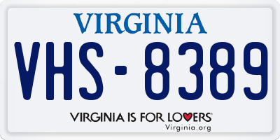 VA license plate VHS8389