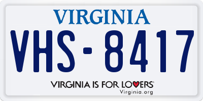 VA license plate VHS8417