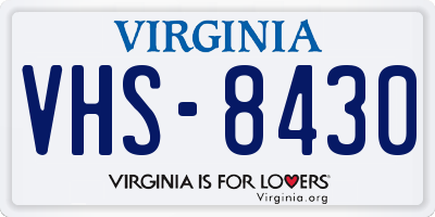 VA license plate VHS8430