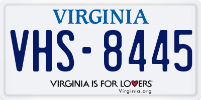VA license plate VHS8445