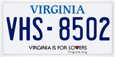 VA license plate VHS8502