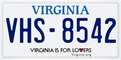 VA license plate VHS8542