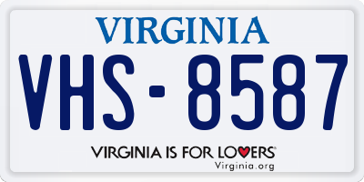 VA license plate VHS8587