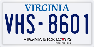 VA license plate VHS8601