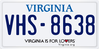 VA license plate VHS8638