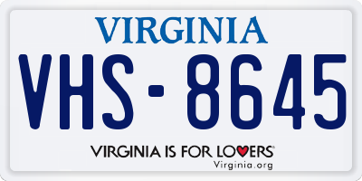 VA license plate VHS8645
