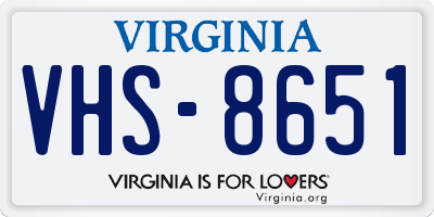 VA license plate VHS8651