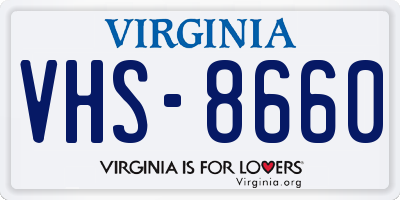VA license plate VHS8660