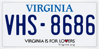 VA license plate VHS8686