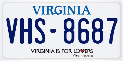 VA license plate VHS8687