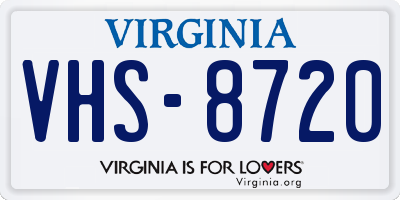 VA license plate VHS8720