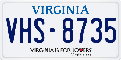 VA license plate VHS8735