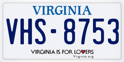 VA license plate VHS8753