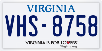 VA license plate VHS8758