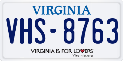 VA license plate VHS8763