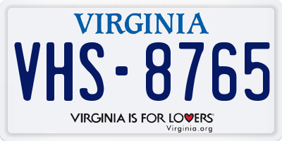 VA license plate VHS8765